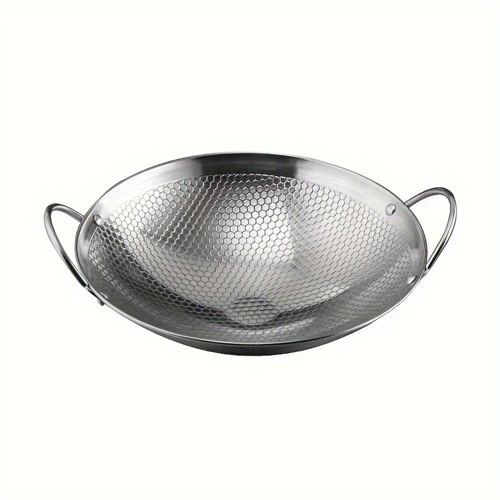 Stainless Steel Honeycomb Skillet NonStick Cooking Pan With Handle ScratchResistant For Pasta Steak 5