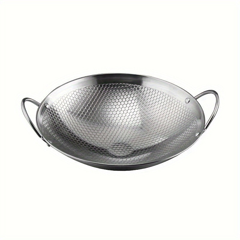 Stainless Steel Honeycomb Skillet NonStick Cooking Pan With Handle ScratchResistant For Pasta Steak 5