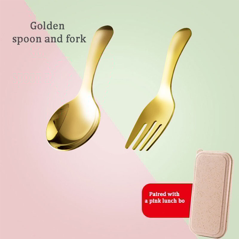 Stainless Steel Portable Children Tableware Set, Fork and Spoon for Outdoor Desserts