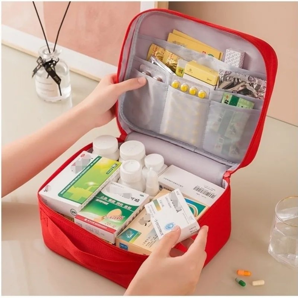 Large Capacity Travel Medicine Bag Portable First Aid Kit For Home Outdoor 0