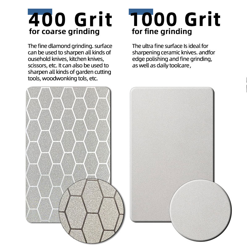 Diamond Knife Sharpener for Kitchen Knives | Dual-Sided Whetstone with Tungsten Steel & Ceramic Grinding Bars