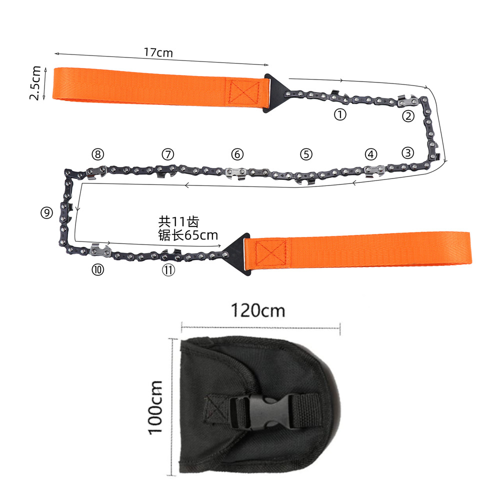 Portable Multi-Function Teeth Hand-Drawn Wire Saw for Outdoor Survival