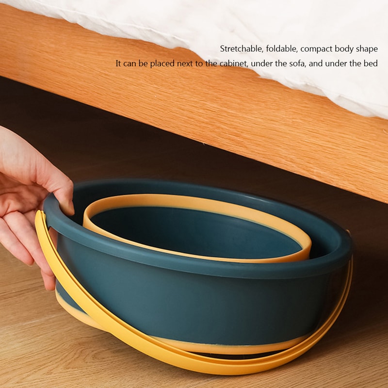 Folding Portable Silicone Bucket With Cover Ideal For Car Wash Camping Household Use 2