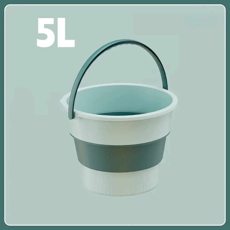 Folding Portable Silicone Bucket With Cover Ideal For Car Wash Camping Household Use 6