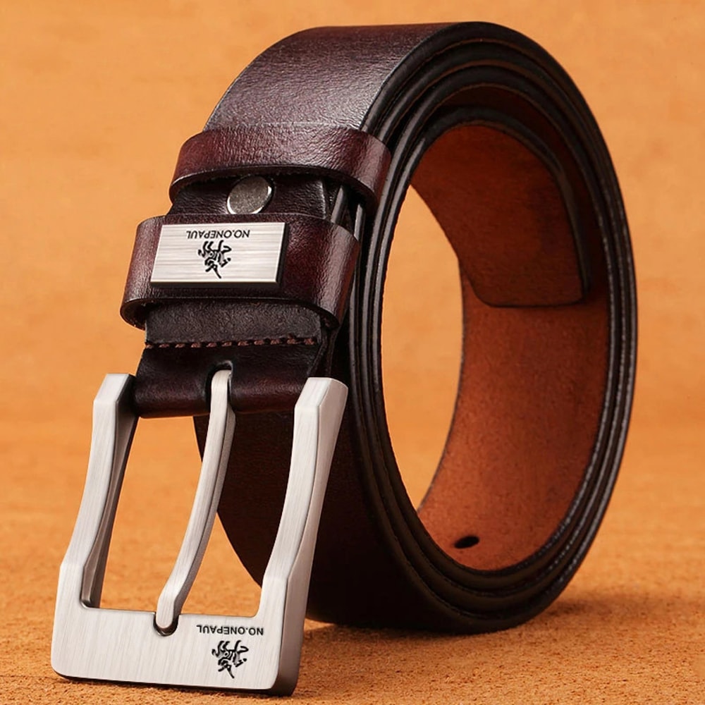 HighQuality Mens Leather Casual Belt With Buckle Denim Business Belt Designer New 0