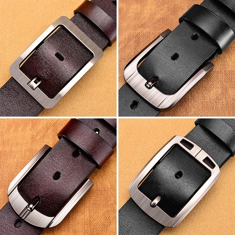 HighQuality Mens Leather Casual Belt With Buckle Denim Business Belt Designer New 4