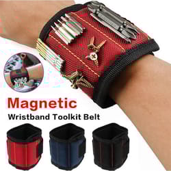 magnetic wristband tool holder for screws, nails & drilling bits | strong magnets & rows of magnets