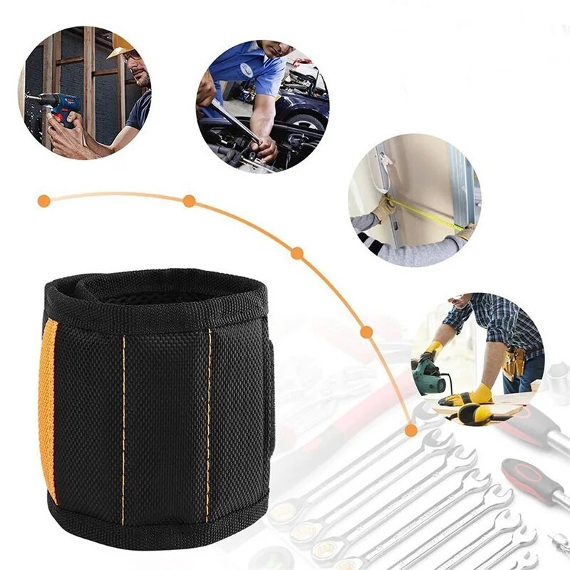 Magnetic Wristband Tool Holder For Screws Nails Drilling Bits Strong Magnets Rows Of Magnets 2