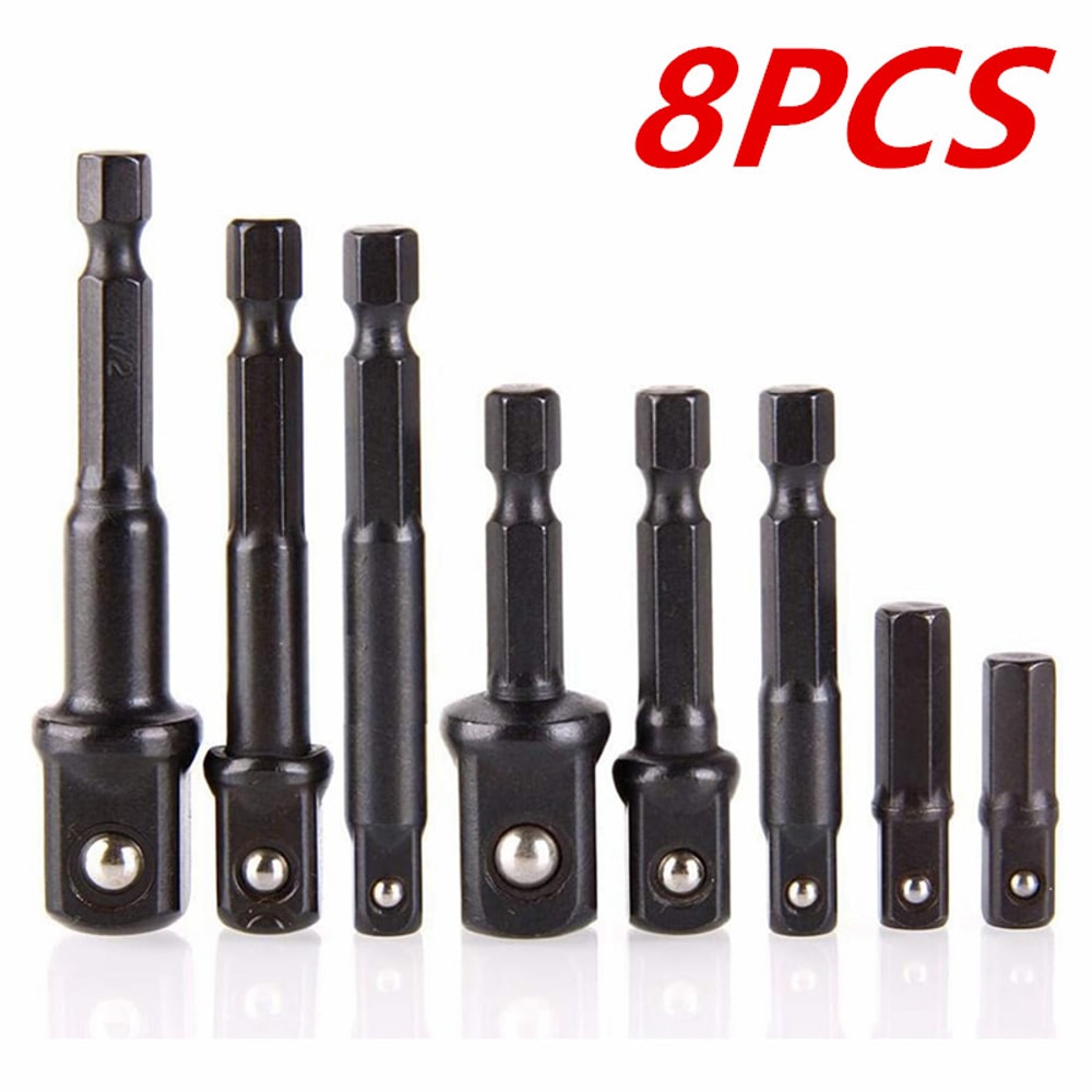 Professional Piece Impact Socket Adapter Set with Drill Converter & Reducers for Power Tools