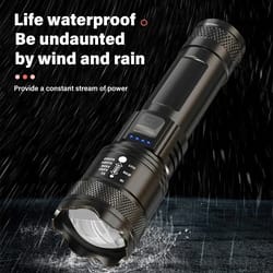 high-powered tactical led flashlight with usb charging for camping & emergency