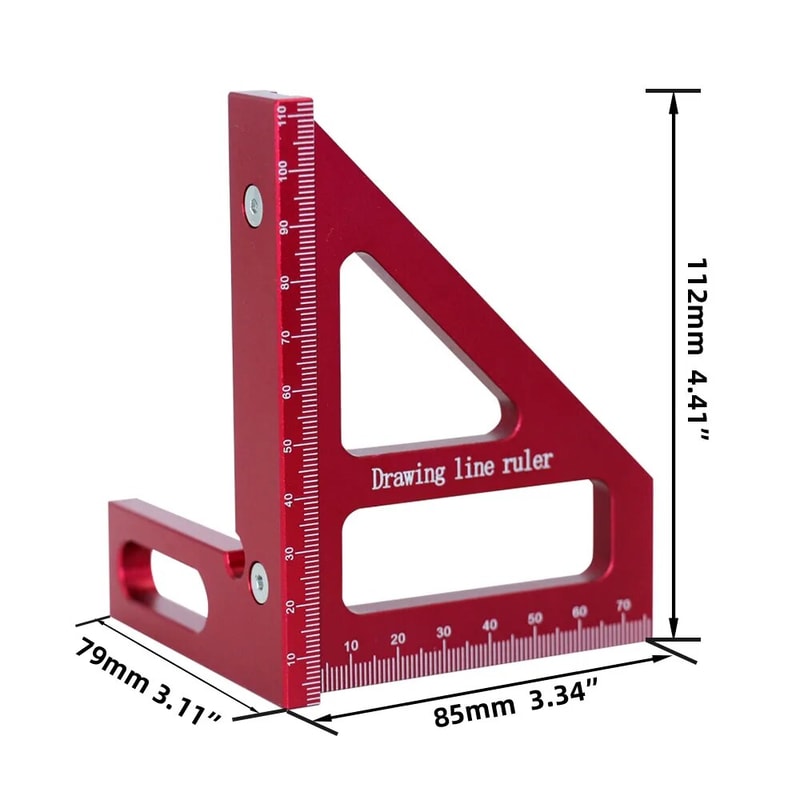 MultiAngle Carpenter Square Durable Woodworking Protractor With Degree Layout AluminumPlastic Ruler 3