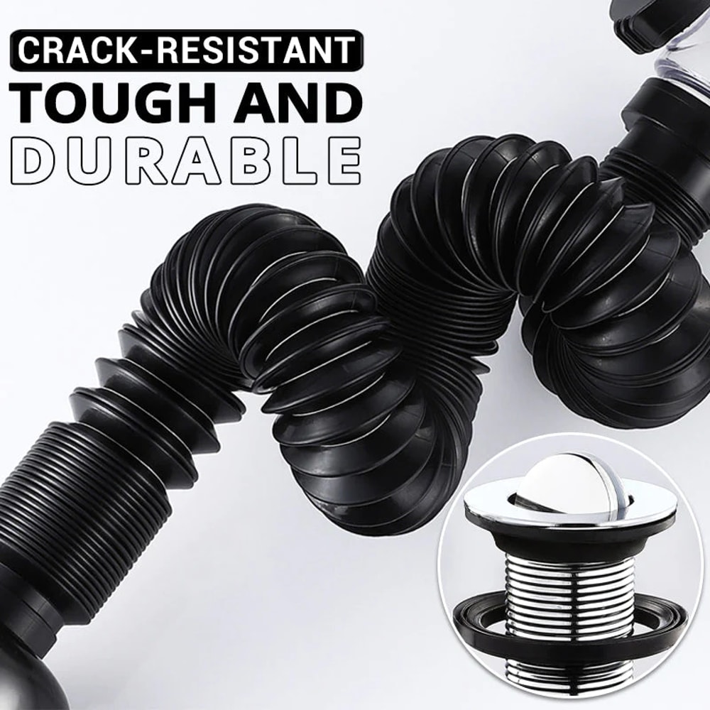 Flip Top AntiOdor Drain Pipe Set Retractable Deodorizing Filter For Kitchen Sink Bathroom Flexib