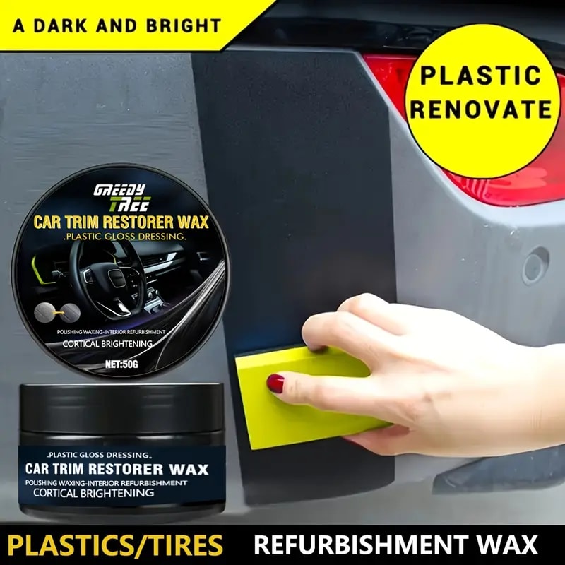 Crystal Clear Car Plastic Repair Agent Interior & Panel Renewal Coating Wax for Polishing & Restoration