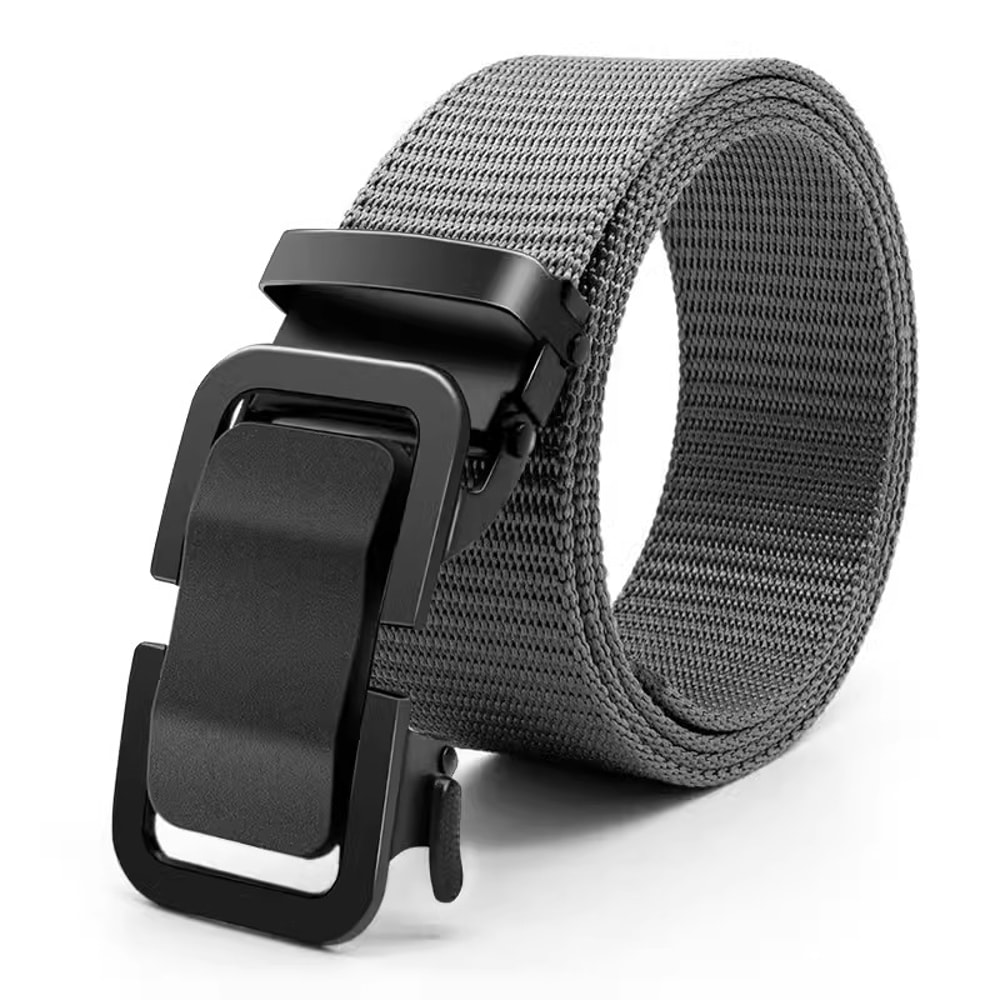 Durable Men Nylon Webbing Belt With Automatic Metal Buckle For Outdoor Work Everyday Wear 6