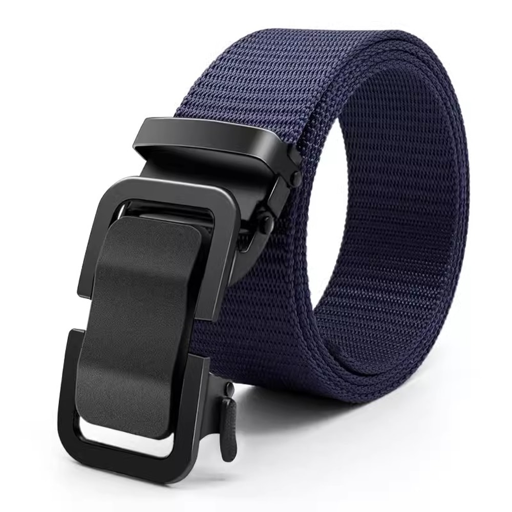 Durable Men Nylon Webbing Belt With Automatic Metal Buckle For Outdoor Work Everyday Wear 8