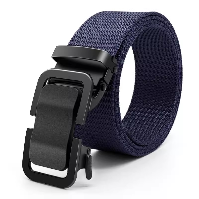 Durable Men Nylon Webbing Belt With Automatic Metal Buckle For Outdoor Work Everyday Wear 8