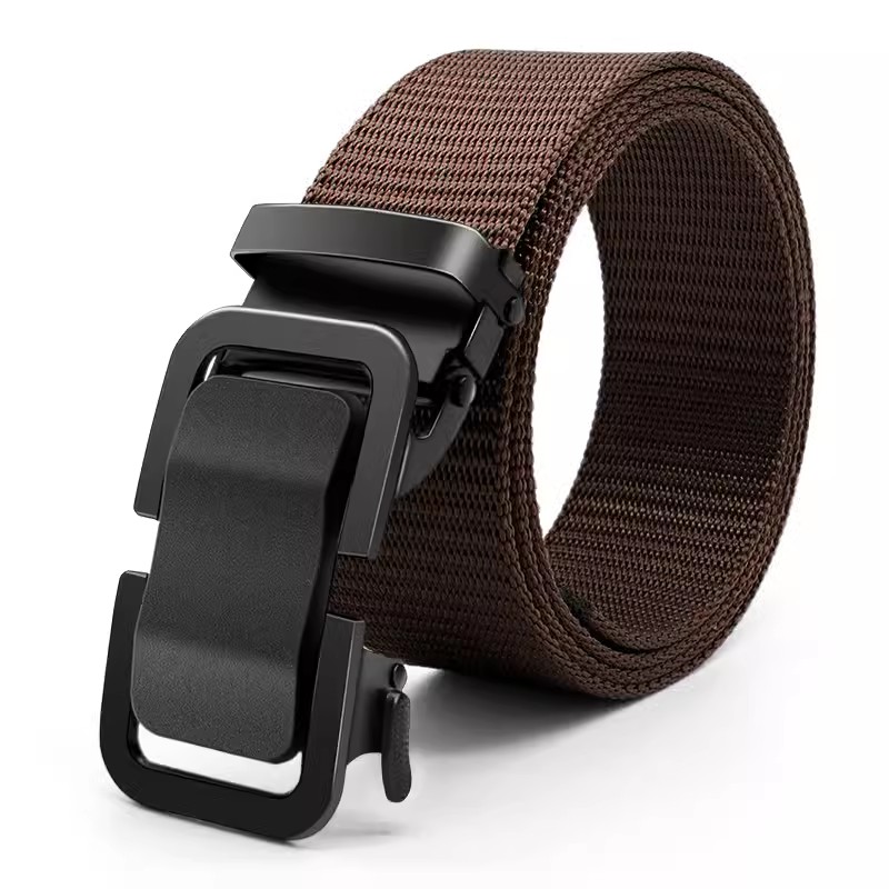 Durable Men Nylon Webbing Belt With Automatic Metal Buckle For Outdoor Work Everyday Wear 7