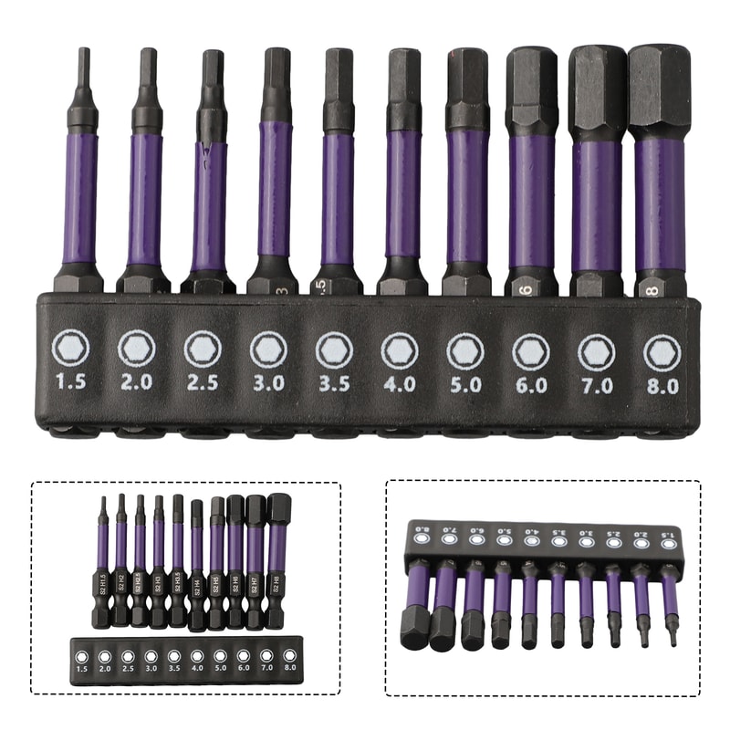 Hex Head Wrench Drill Bit Set with Magnetic Screwdriver Holder Quick Release Shank