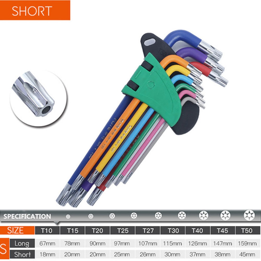 Long Arm Allen Key Set for Bicycle Repair Hexagon Spanner Kit