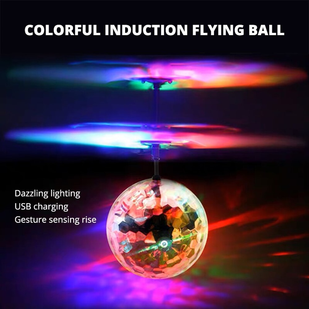 LED Light Suspension Crystal Ball With Infrared Induction RC Gesture Control Colorful Glowing Toy F 2