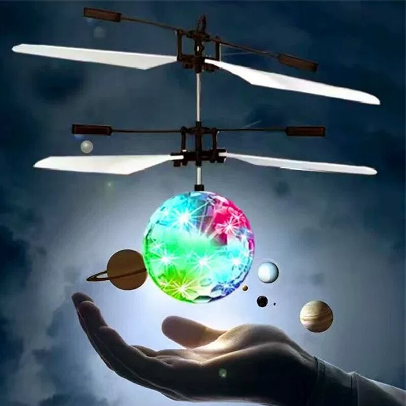 LED Light Suspension Crystal Ball With Infrared Induction RC Gesture Control Colorful Glowing Toy F 4