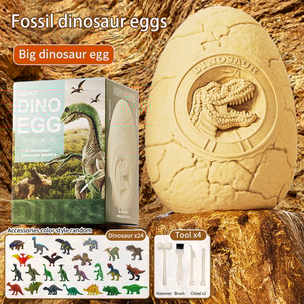 DIY Dinosaur Fossil Dig Kit Kids Archaeology Dig Toy With Dinosaur Egg Excavation 6