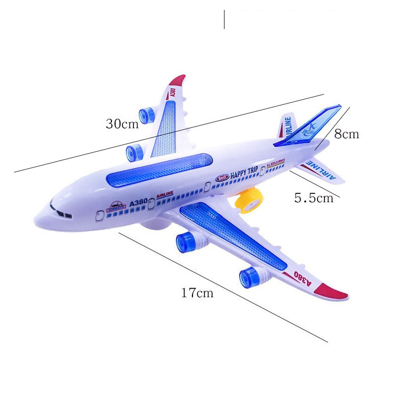Electronic Aeroplane Toy with Music Autopilot Flash Sound Aircraft Educational Toy Gift for Kids