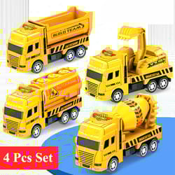 pull back cars, frictionpowered construction vehicles dump truck & crane set for toddlers and kids