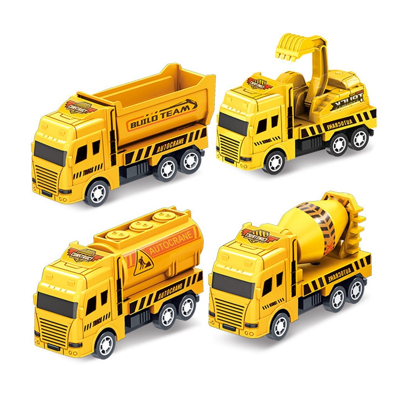 Pull Back Cars, FrictionPowered Construction Vehicles Dump Truck & Crane Set for Toddlers and Kids