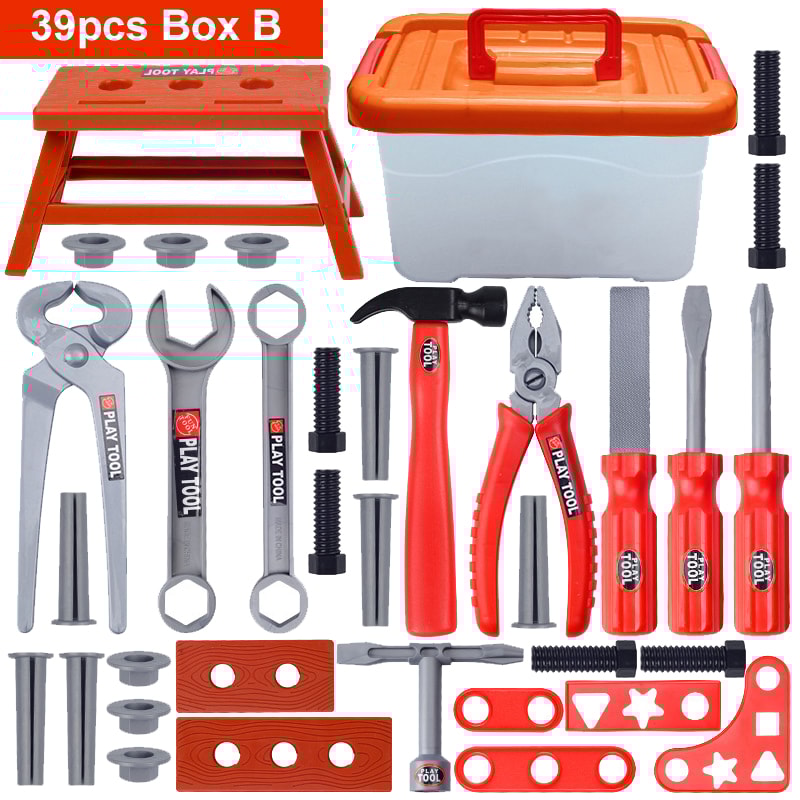 Children Tool Set With Electric Toy Drill Fun Pretend Play Tool Kit For Boys Girls 8