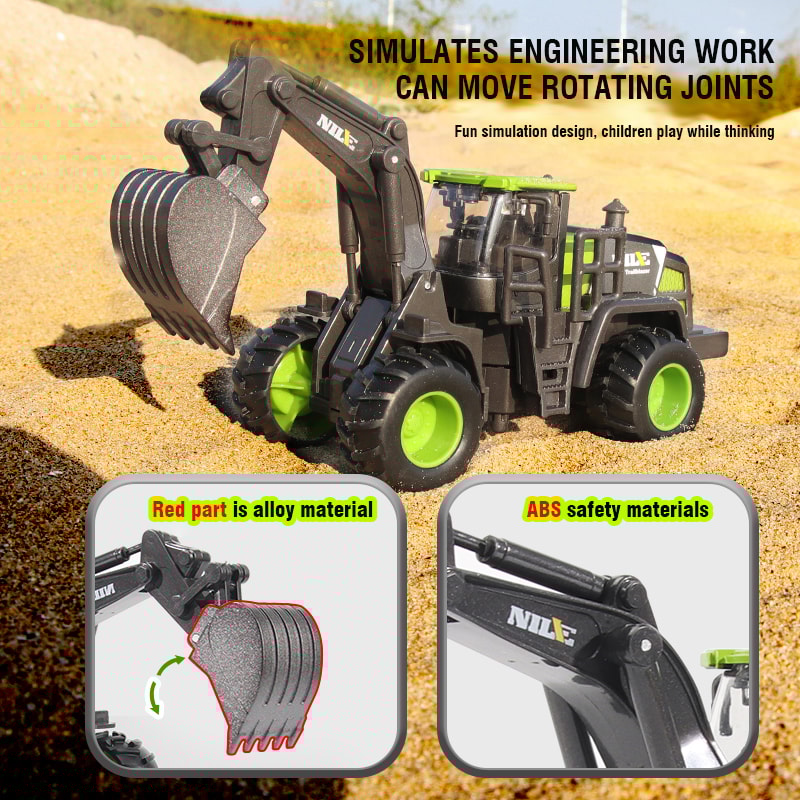 Educational Model Car Construction Toys For Boys Bulldozer Excavator Crane And Forklift 4