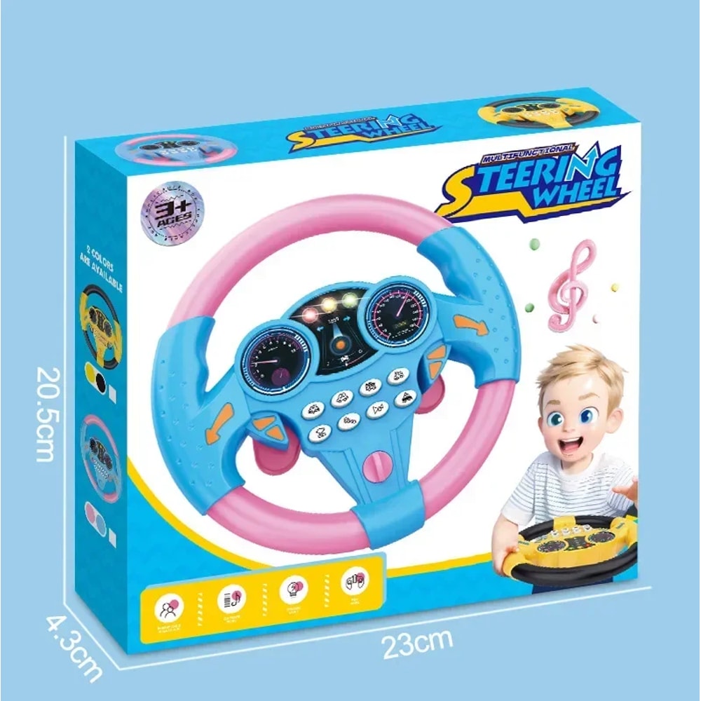 Infant Shining Simulation Steering Wheel Toy Early Education Copilot For Kids 8