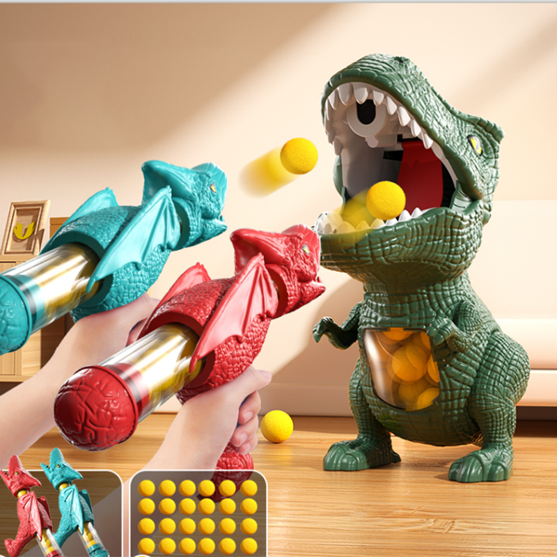 Dinosaur Shooting Tyrannosaurus Rex Interactive Soft Bullet Gun Toy for Kids & Parents