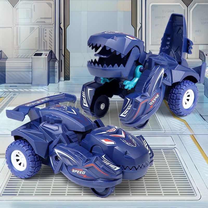 Dinosaur Car Model Toy for Boys One-Step Transformation Mini Vehicles Gift