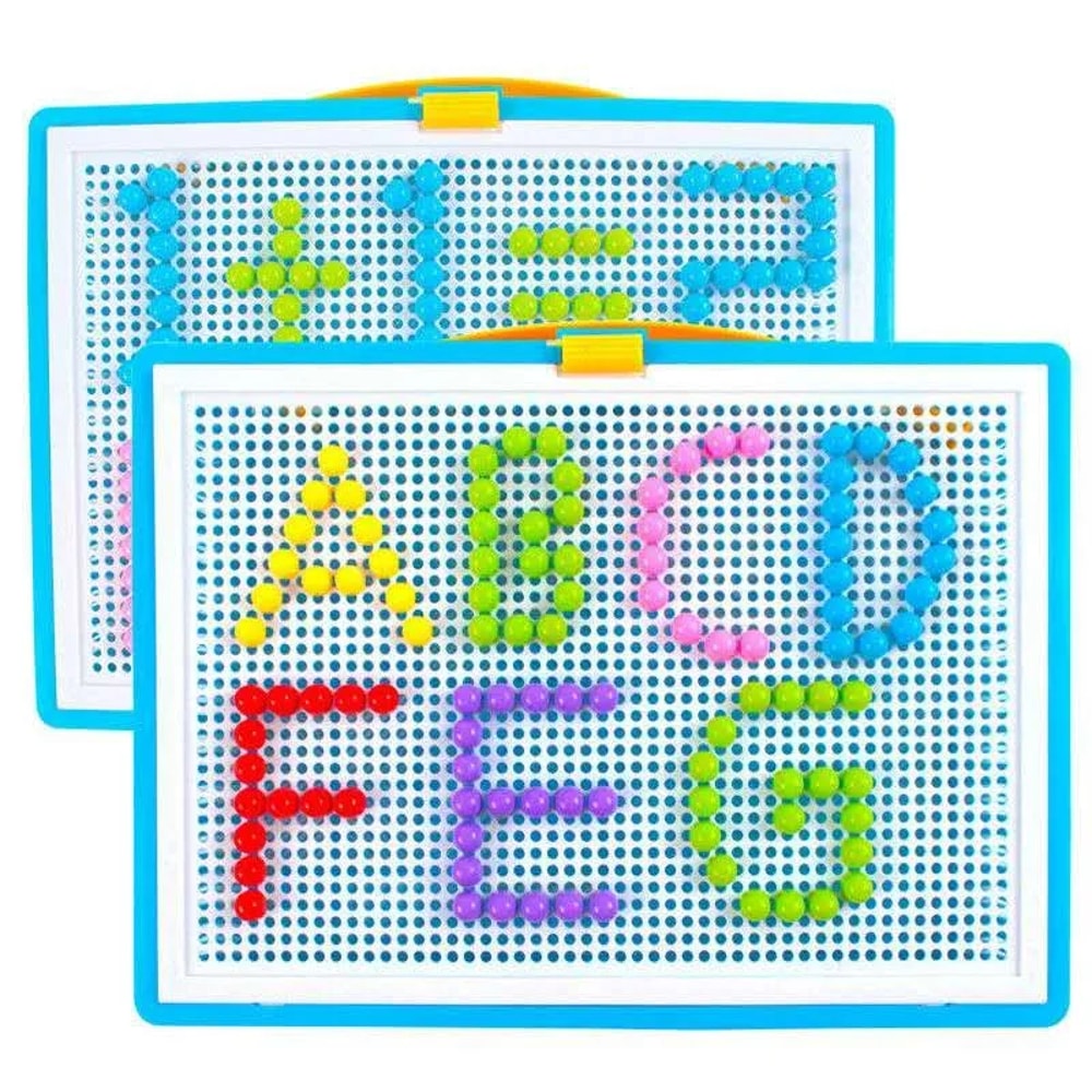 Piece Mushroom Nail Puzzle Kids Educational Toy Puzzle Board Creative Peg Game