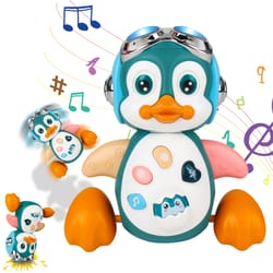 musical penguin baby crawling toy with lights and interactive walking