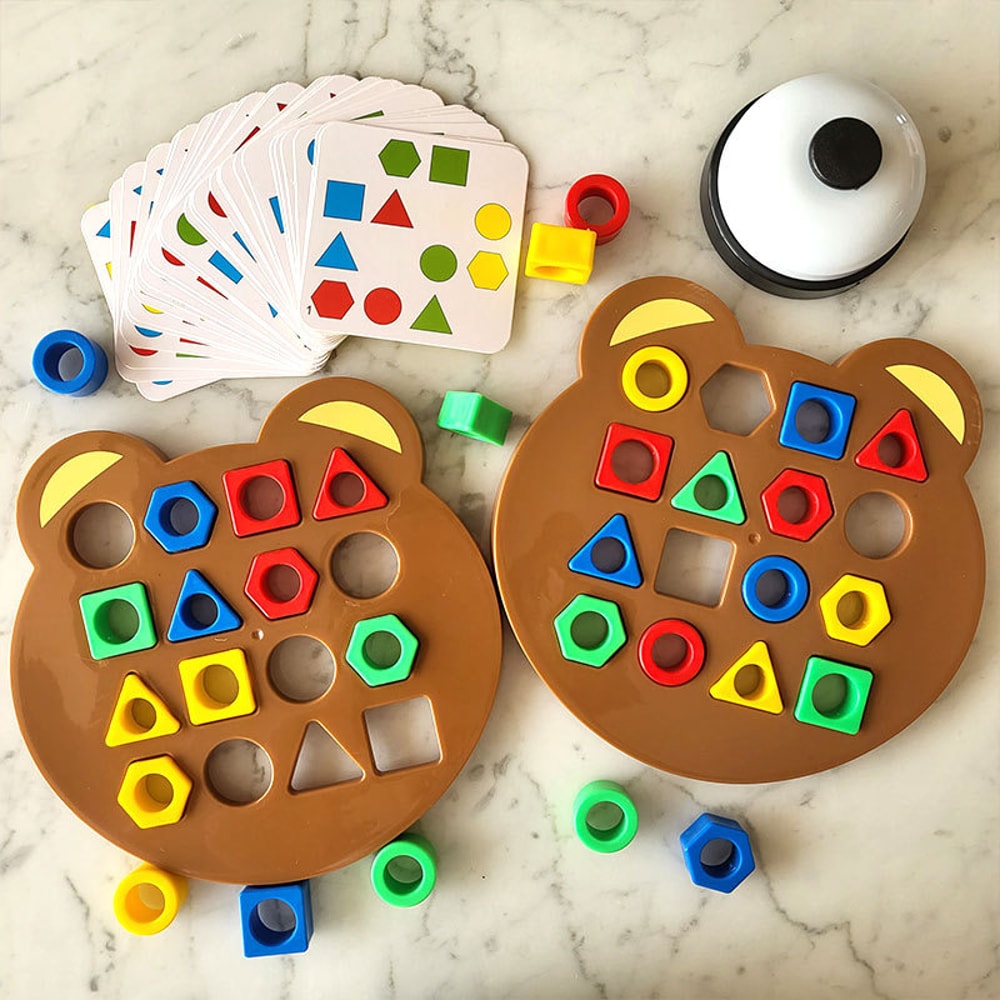 Little Bear Geometry Puzzle Montessori Educational Block Game