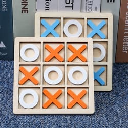 solid wooden tic tac toe game family fun & outdoor entertainment