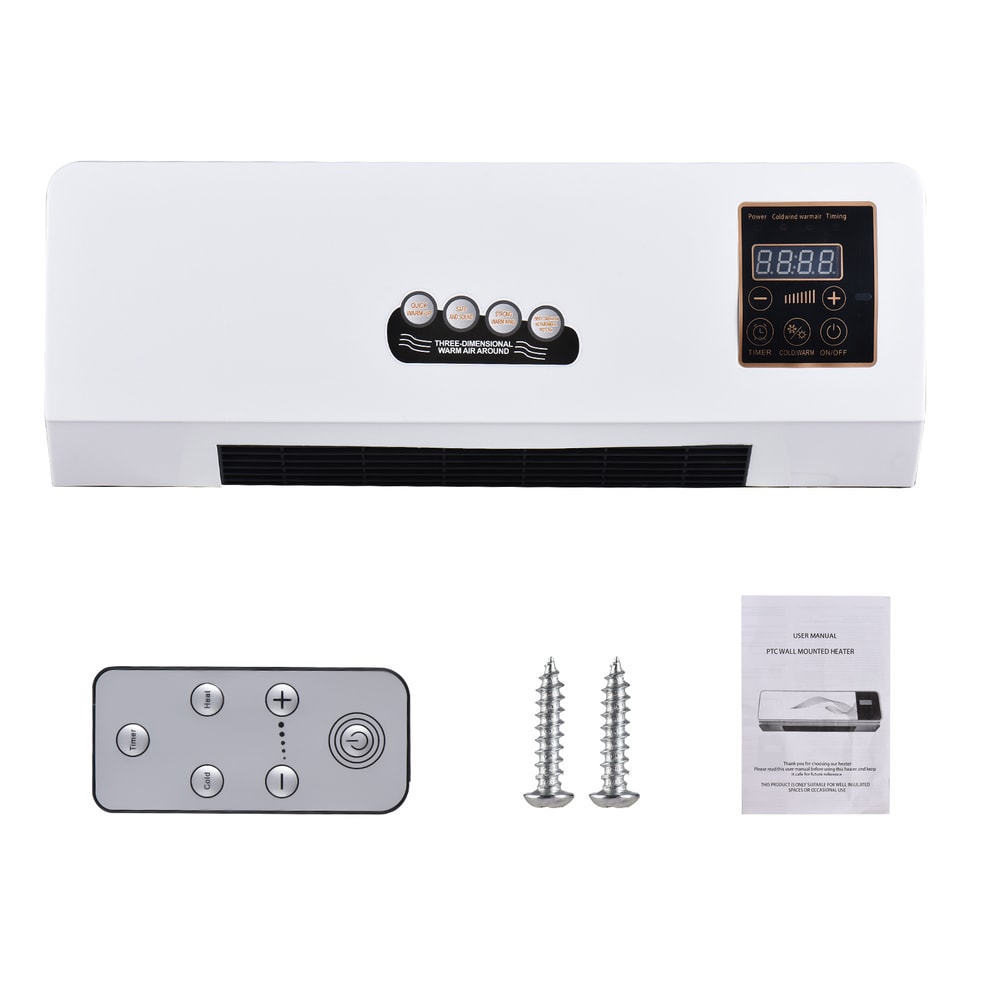 Wall Mounted Heater Fan Combo Electric Space Heater With Remote And Timer 4