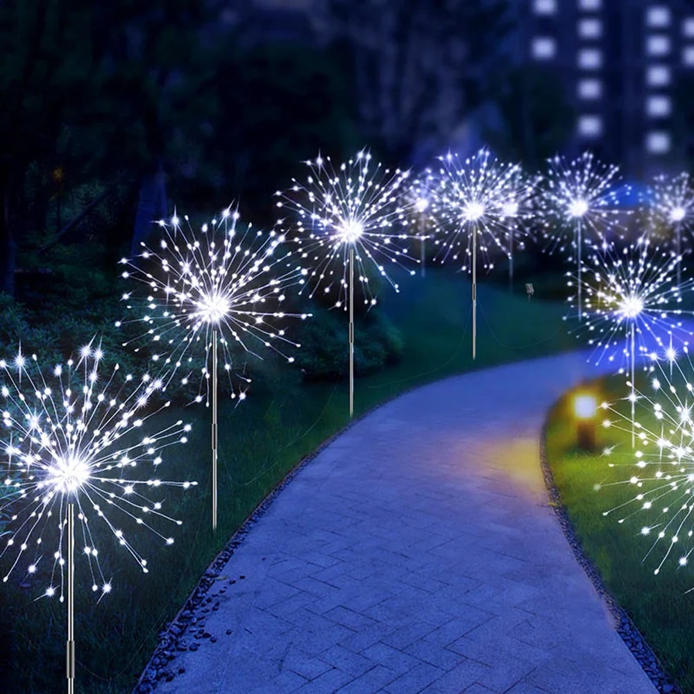 Solar Firework Lights Waterproof Outdoor Dandelion Garden Lights for Landscape Decor