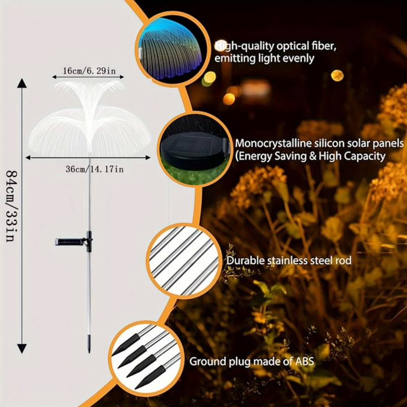 Solar Garden Lights Colors Variable Jellyfish Stake For Outdoor Decoration 1