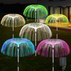 led solar garden jellyfish lights for outdoor yard and pathway waterproof solar power flowers for garden, wedding
