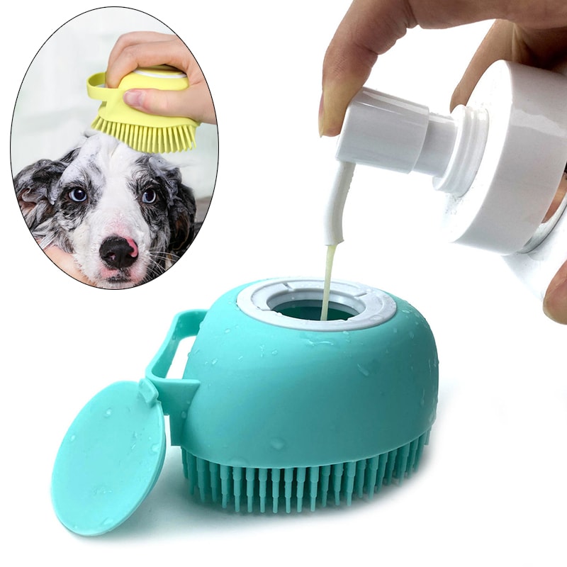 Soft Silicone Pet Bathing Gloves For Dogs Cats Massage Grooming Brush For Safe Easy Cleaning 0