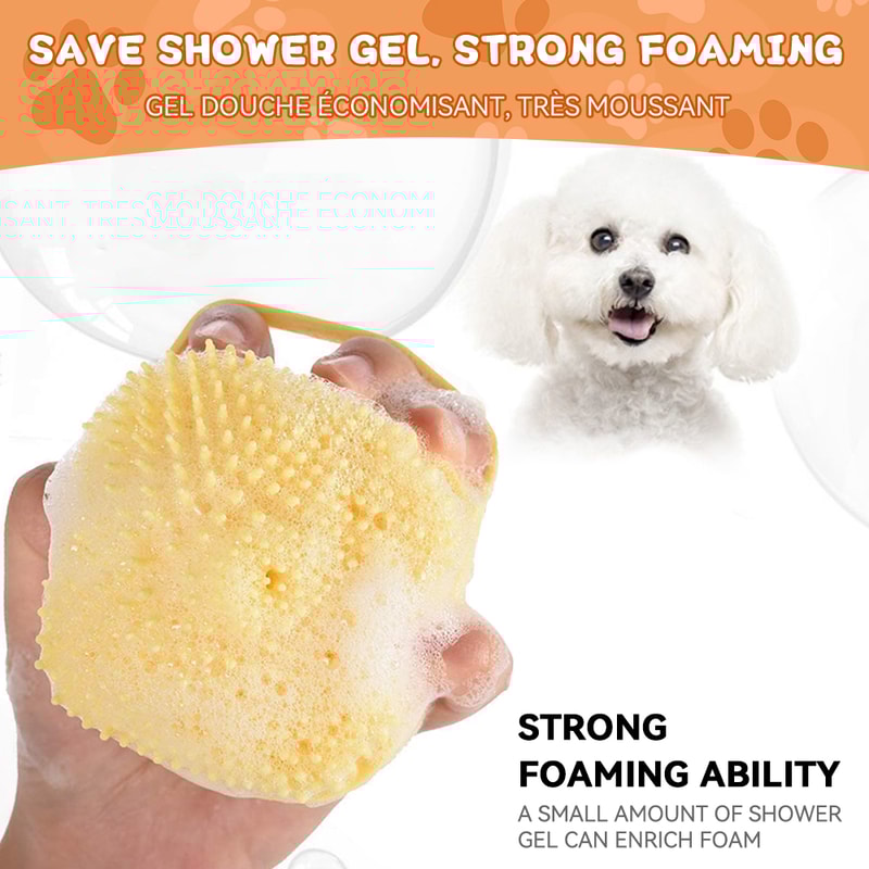 Dog Bathing Brush Shampoo Dispenser Soft Silicone Pet Grooming Tool For Dogs Cats Rubber Bristle 2
