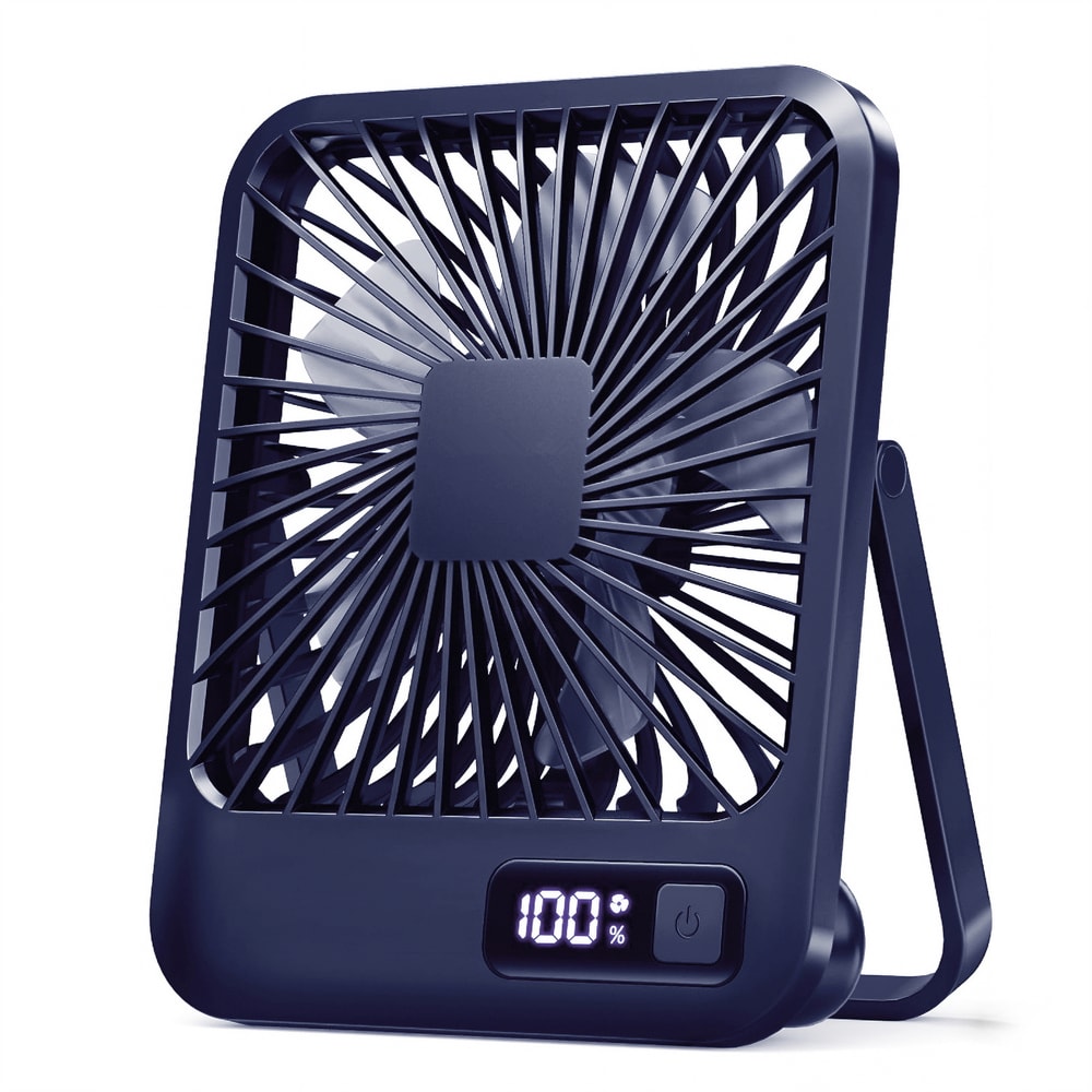 Portable USB Rechargeable Desk Fan Ultra Quiet Tilt Folding Personal Fan with Speeds and Power Display
