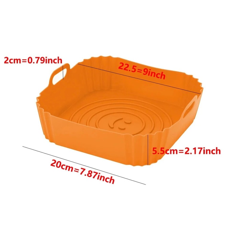 Reusable Silicone Airfryer Pan Liner Baking Tray for Pizza, Fried Chicken & More