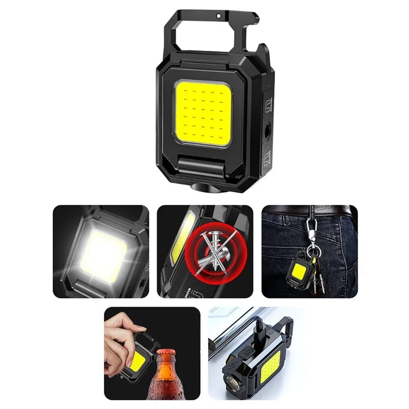 USB Rechargeable Mini LED Keychain Flashlight Compact & Powerful Pocket Work Light for Outdoor Adventures