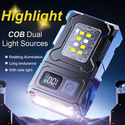 multifunctional cob flashlight with adjustable angle & magnetic keychain light perfect for outdoor adventures