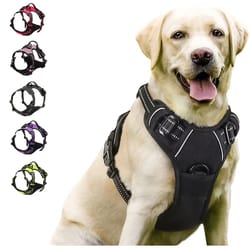 no pull dog harness for large dogs, reflective front clip harness with heavy duty control handle
