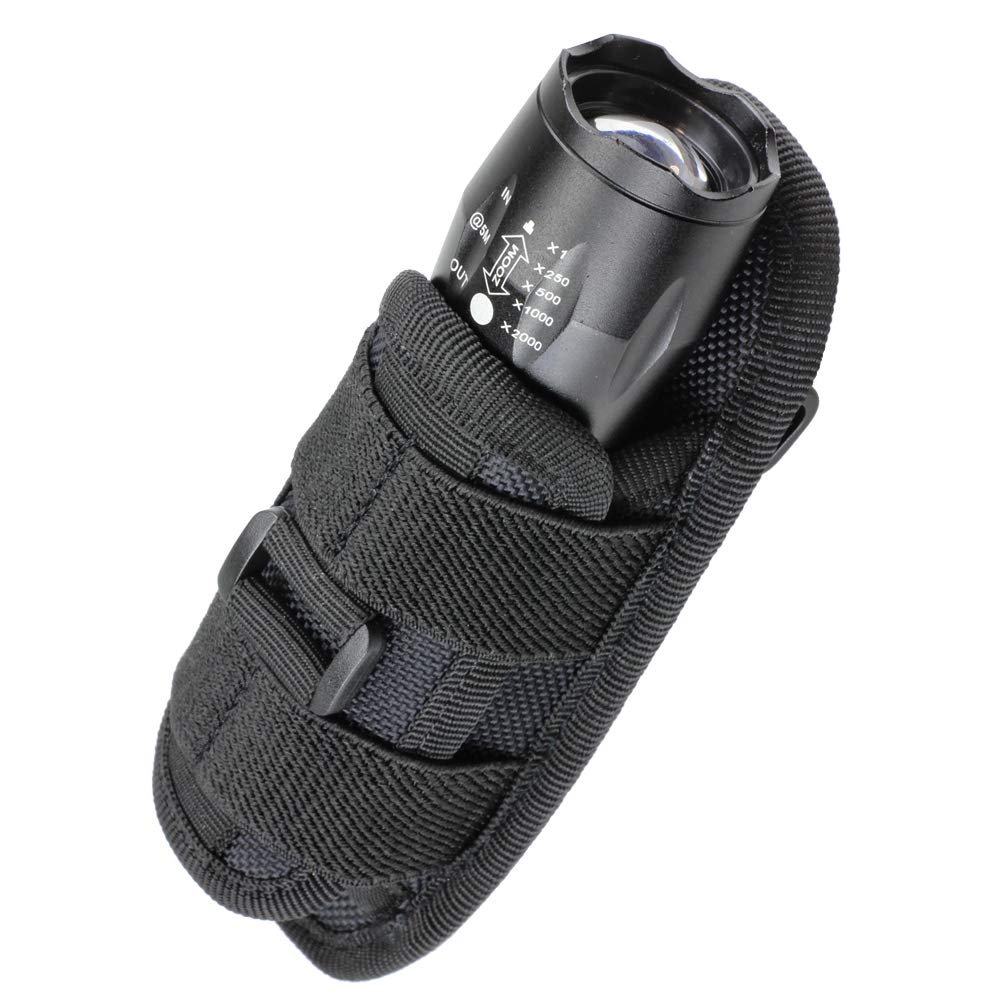 Rotatable Tactical Flashlight Pouch Holster With Carabiner Clip 8
